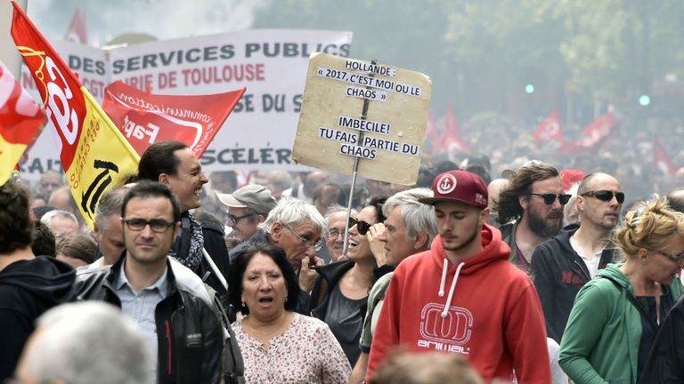 Strike action disrupted France on Thursday