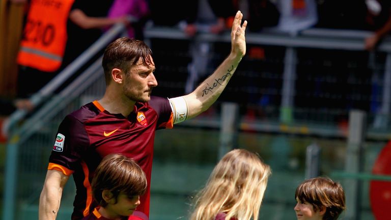 Francesco Totti made his landmark appearance from the substitutes bench