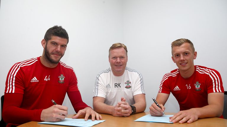 Fraser Forster and James Ward-Prowse have signed new long-term deals at Southampton. Picture courtesy of Southampton FC