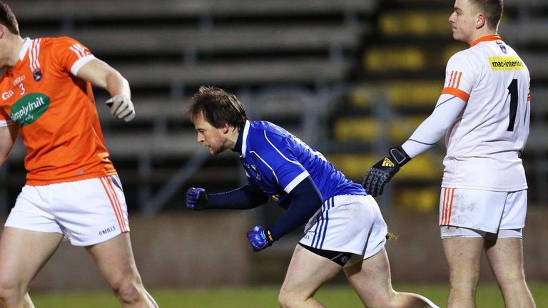 Seanie Johnston celebrates scoring a goal against Armagh during the 2016 National League