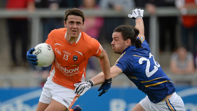 Armagh's Stefan Campbell (left)