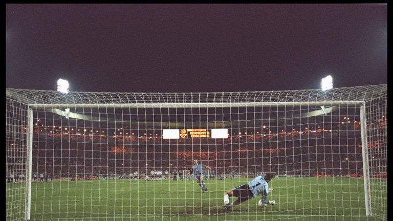 Gareth Southgate's penalty miss against the Germans ended England's interest in Euro 96