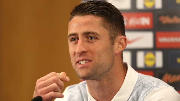 Gary Cahill faces the media during the England media session held at St Georges Park on May 20, 2016