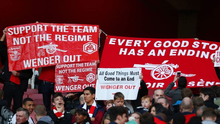 Arsenal supporters stage protest against Wenger