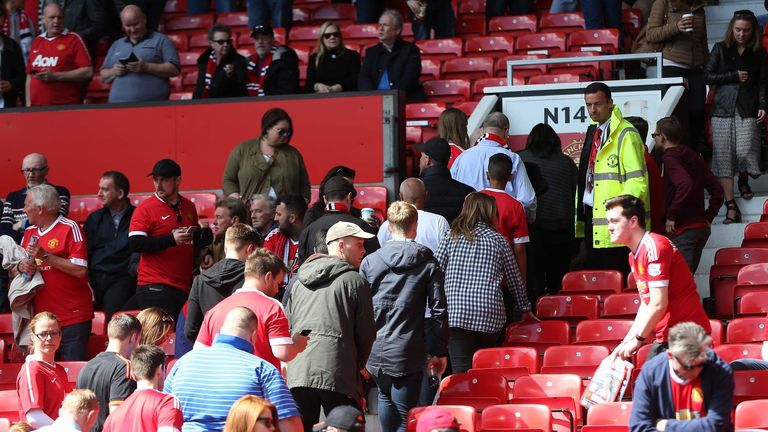 Supporters were evacuated from Old Trafford after a suspicious package was discovered