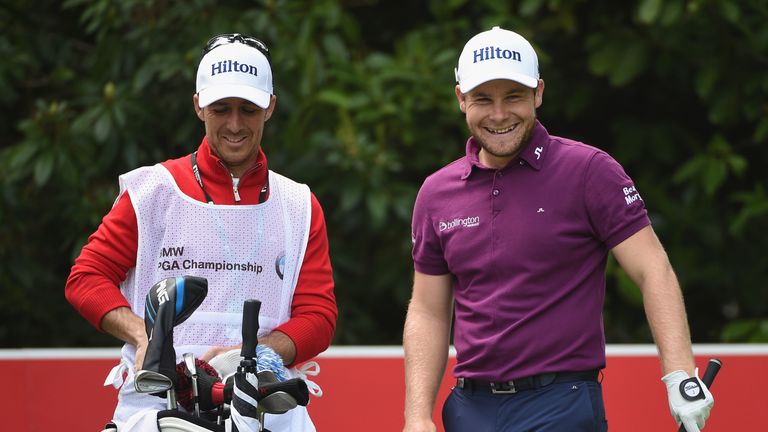 Tyrrell Hatton of England reacts during day three of the BMW PGA Championship at Wentworth