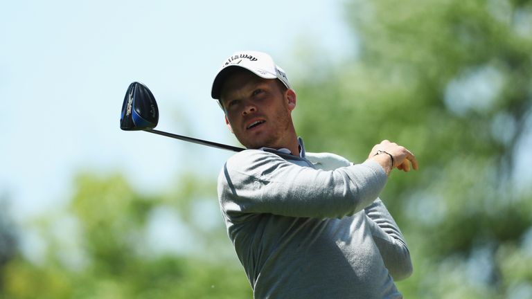 Danny Willett of England reacts on the 17th tee during day two of the BMW PGA Championship at Wentworth