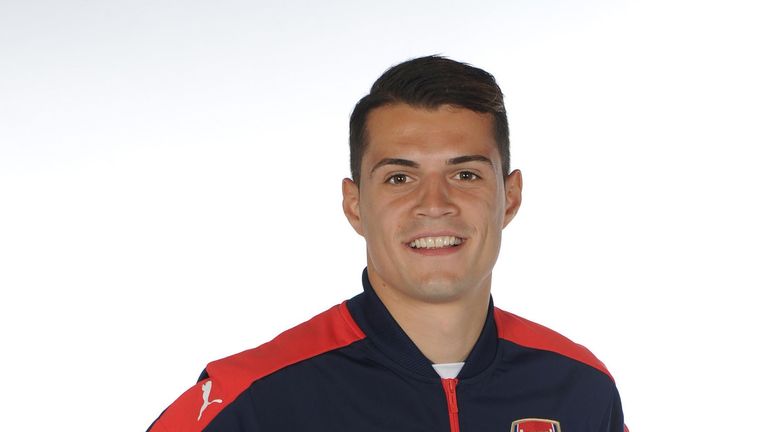 Arsenal new signing Granit Xhaka at London Colney