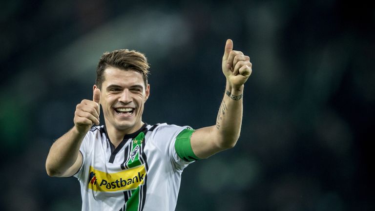 Granit Xhaka during the Bundesiga match between Borussia Moenchengladbach and FC Bayern Muenchen 