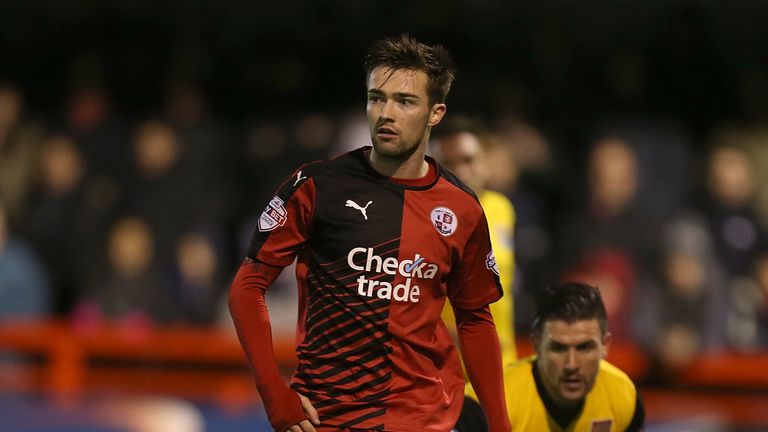 CRAWLEY, WEST SUSSEX - NOVEMBER 24:  Gwion Edwards of Crawley Town in action during the Sky Bet League Two 