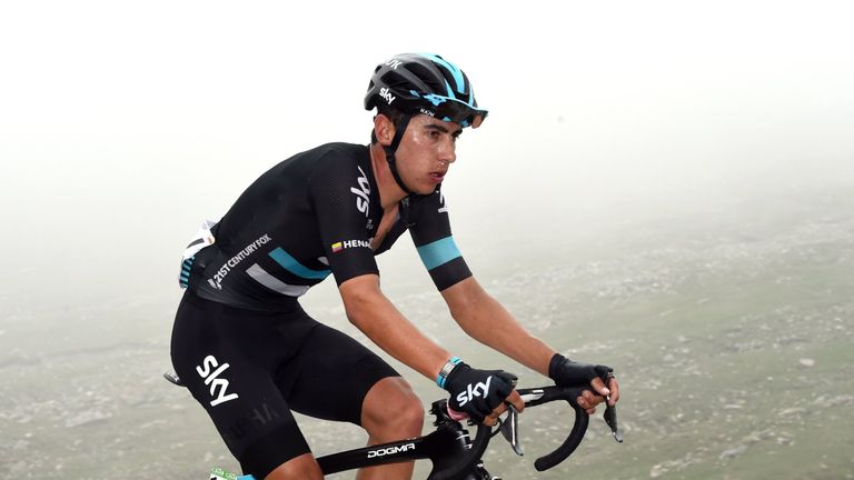 Team Sky's Sergio Henao is 19 seconds off the pace