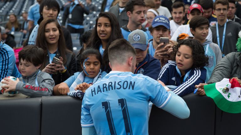 MLS midfielder Jack Harrison with fans