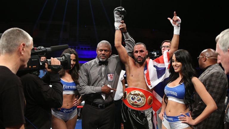James DeGale celebrates after retaining his IBF super middleweights belt
