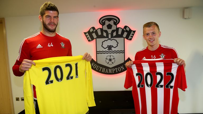 Fraser Forster and James Ward-Prowse have committed their futures to Southampton. Picture courtesy of Southampton FC