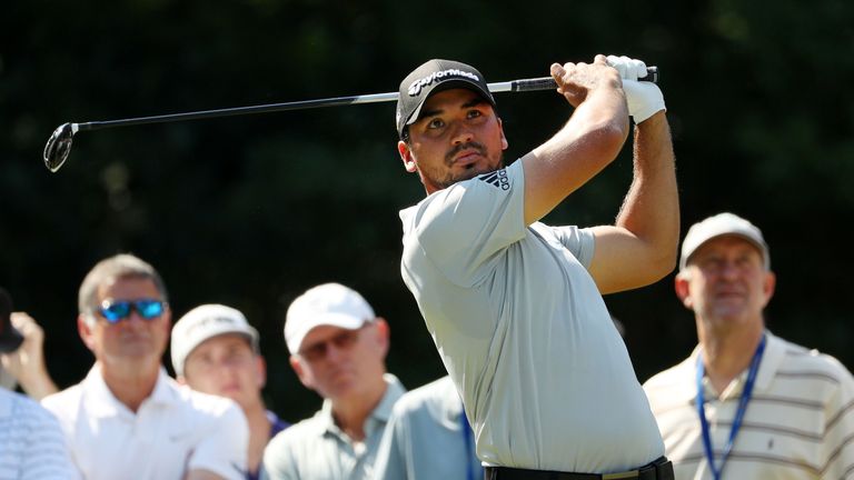 Jason Day of Australia plays his shot from the 15th tee during the first round of THE PLAYERS Championship on May 12, 2016