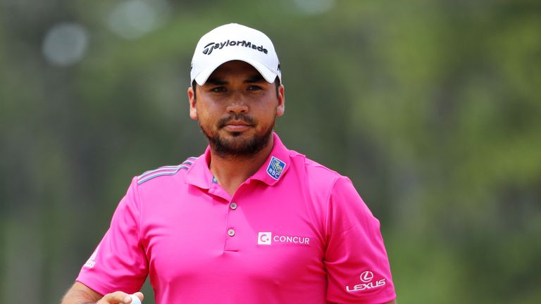 Jason Day of Australia reacts on the second green during the final round of THE PLAYERS Championship at the Stadium course, TPC Sawgrass