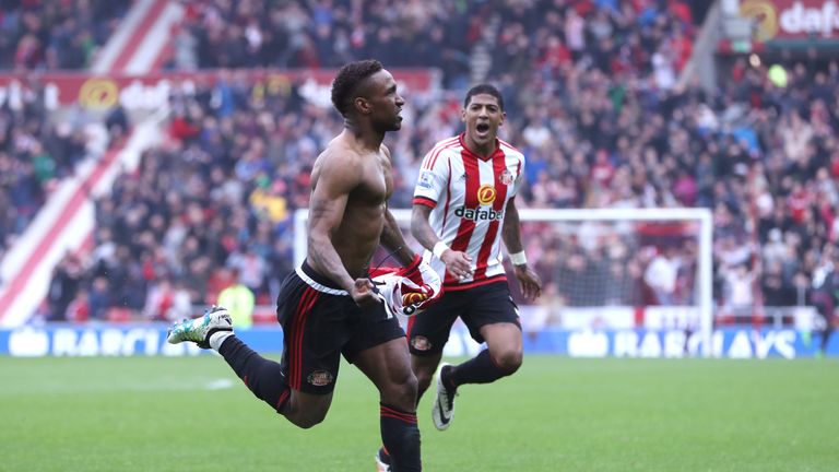 Jermain Defoe of Sunderland celebrates 