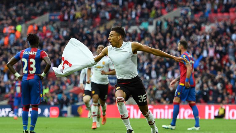 Jesse Lingard of Manchester United celebrates