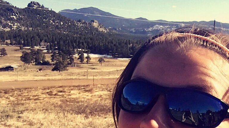 Jessica Judd enjoying the rugged landscape at Boulder