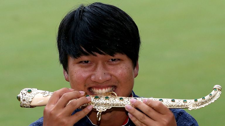 Jeunghun Wang birdied the 18th hole three times three times during the final round