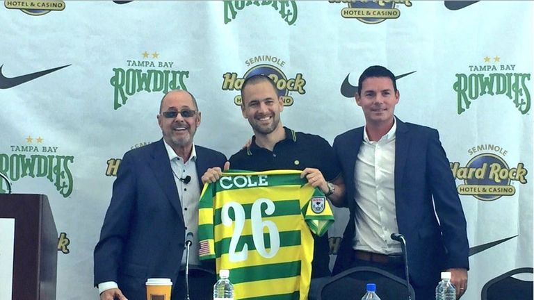 Joe Cole was unveiled by Tampa Bay Rowdies at a media conference Credit: Tampa Bay Rowdies/Matt May