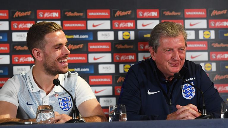 Jordan Henderson and Roy Hodgson at England news conference