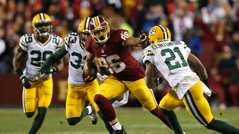 Tight end Jordan Reed #86 of the Washington Redskins 