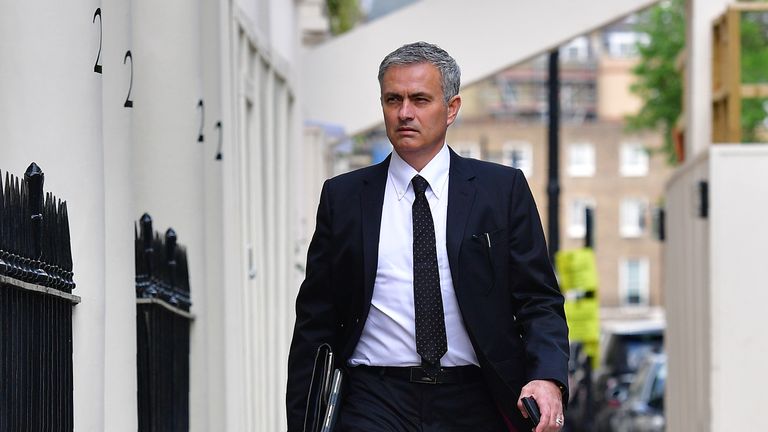 Jose Mourinho arrives back at his home in central London
