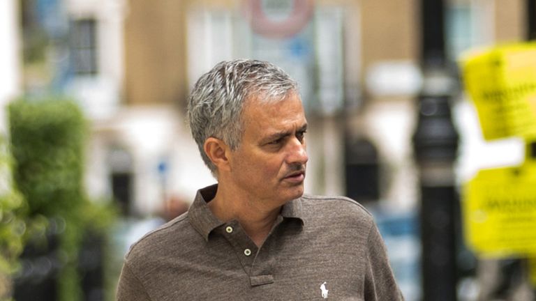 Jose Mourinho outside his house in central London, Tuesday