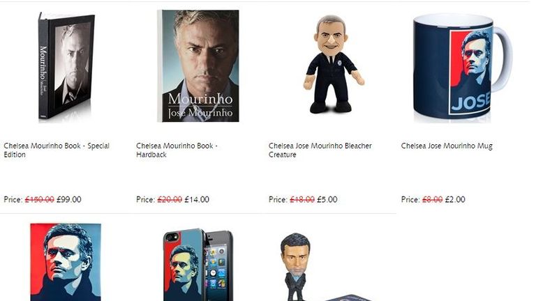 Jose Mourinho merchandise is still on sale on the Chelsea website
