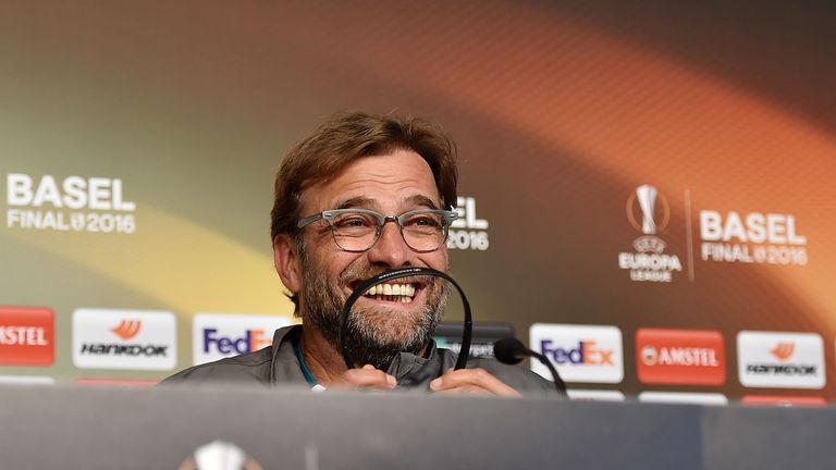 Klopp was in typically high spirits ahead of the Europa League final