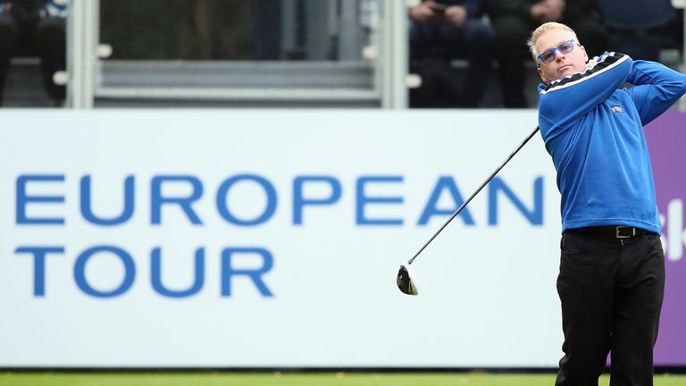 WOBURN, ENGLAND - OCTOBER 07:  Keith Pelley, Chief Executive of The European Tour, in action during the Pro Am event prior to the start of the British Mast