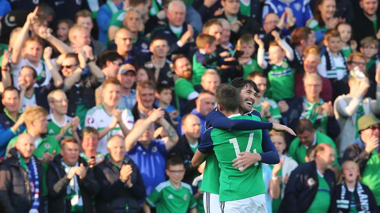 Northern Ireland's Kyle Lafferty celebrates 
