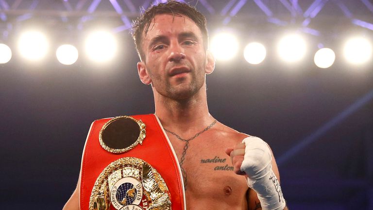 Lee Haskins celebrates beating Ivan Morales