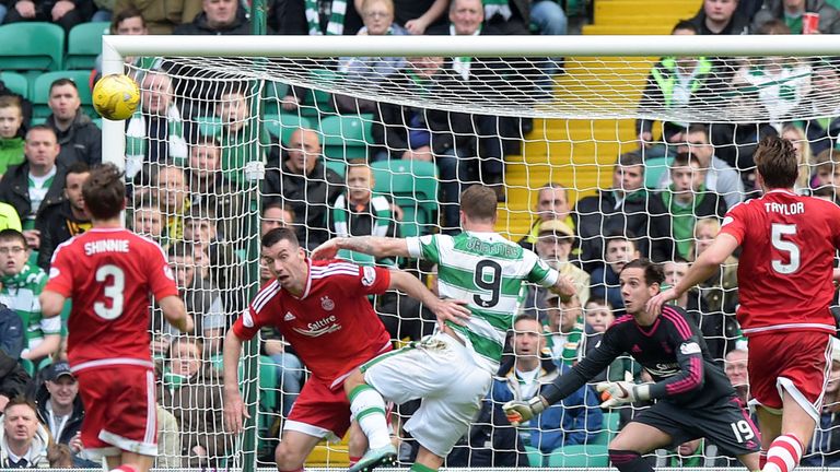 Leigh Griffiths opens the scoring in Celtic's 3-1 victory over Aberdeen in October
