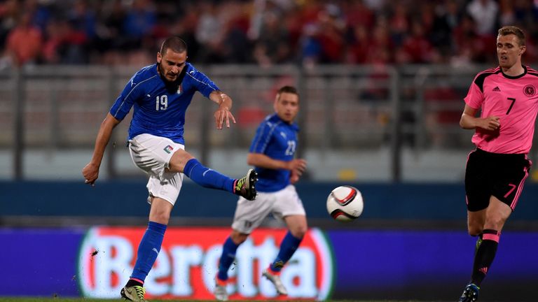 Leonardo Bonucci of Italy in action during the international friendly with Scotland in Malta