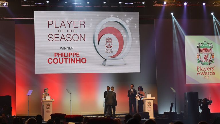 Banner at the Liverpool FC End of Season Awards (GETTY PREMIUM)