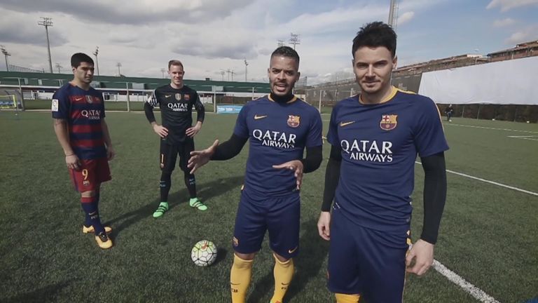 The F2 Freestylers headed to Barcelona and put Luis Suarez through his paces... in goal!