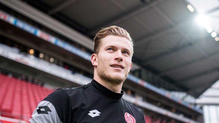 Mainz goalkeeper Loris Karius is in Liverpool for medical 