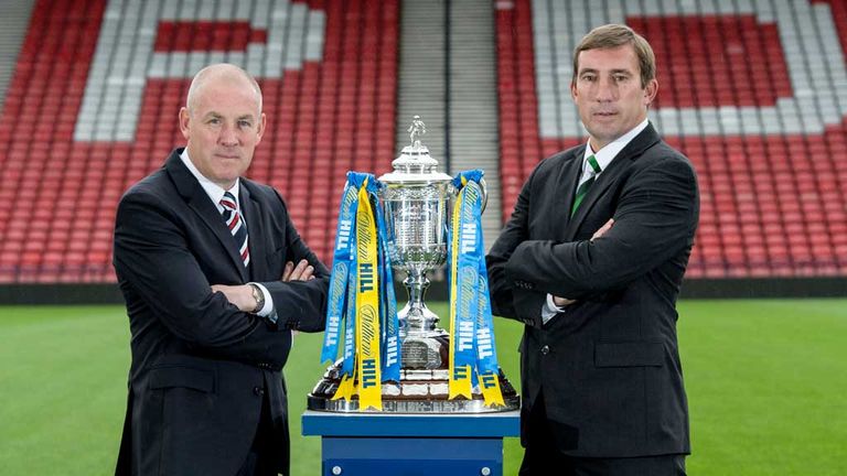 Rangers manager Mark Warburton (left) and Hibernian manager Alan Stubbs look ahead to their forthcoming clash in the William Hill Scottish Cup Final