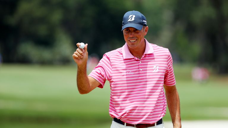 Matt Kuchar of the United States reacts on the second green during the final round of THE PLAYERS Championship at the TPC Sawgrass