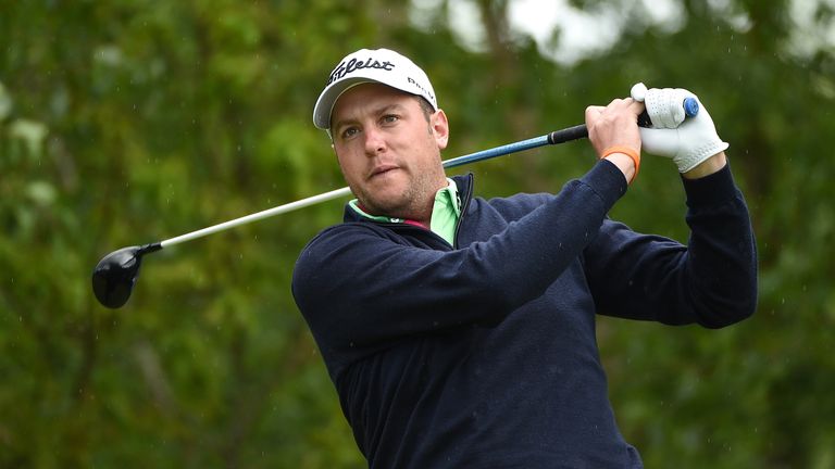 Matthew Southgate of England tees off on the 2nd hole during the final round of the Dubai Duty Free Irish Open