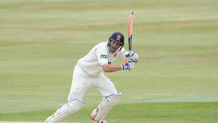 NORTHAMPTON, ENGLAND - JUNE 09:  Nick Browne of Essex plays the ball off his legs to score four runs during the LV County Championship division two match b