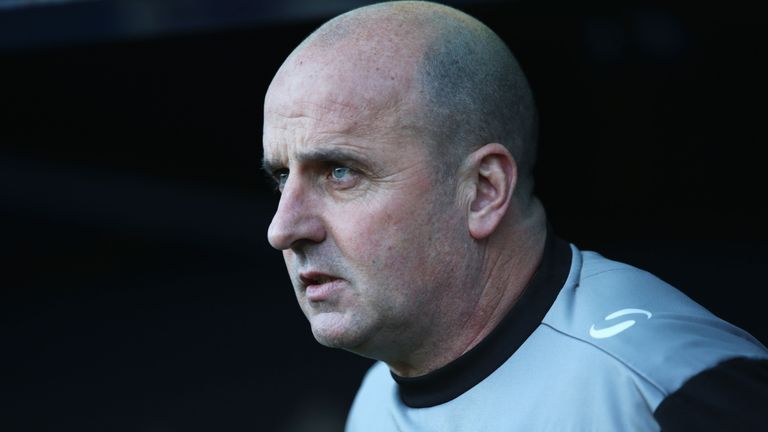 PORTSMOUTH, ENGLAND - JANUARY 30:  Paul Cook, manager of Portsmouth looks on prior to the Emirates FA Cup Fourth Round match between Portsmouth and AFC Bou