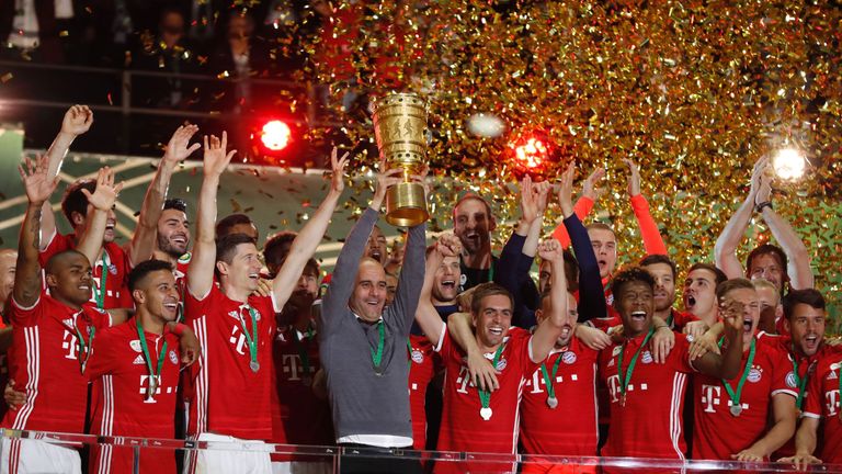 Pep Guardiola and Bayern Munich celebrate