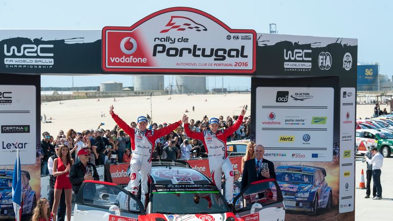 Kris Meeke and Paul Nagle celebrate in Portugal