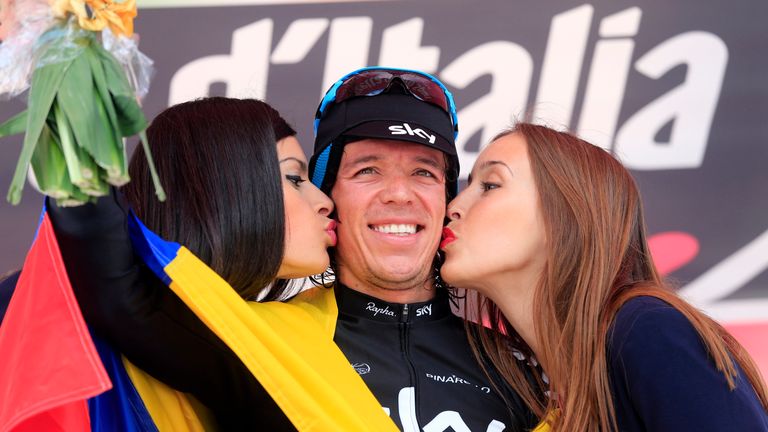 Rigoberto Uran wins on stage ten at the 2013 Giro d'Italia