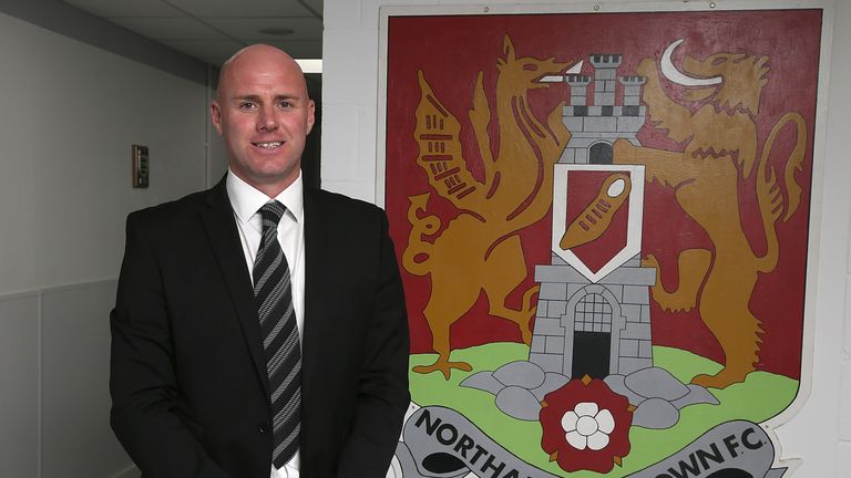 Robert Page is unveiled as the new Northampton Town manager during a press conference at Sixfields Stadium