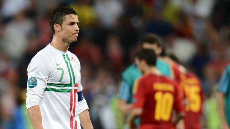 Ronaldo did not take a penalty as Portugal were beaten by Spain in 2012