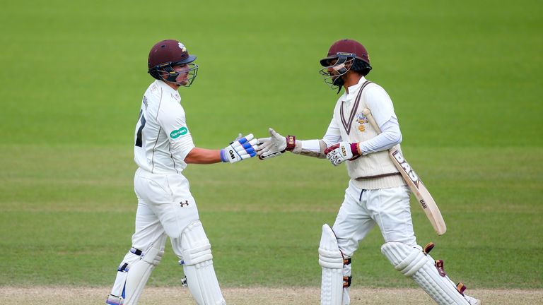 Rory Burns (left) and Arun Harinath (right) kept Middlesex at bay in Surrey's second innings